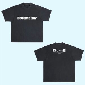 MUNA Gayotic Podcast Become Gay RARE Unisex Size XXL Black Graphic T-Shirt HTF
